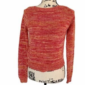 525 America Sweater knit  Boat Neck Ombré Orange Multicolor Sz Xs Grandpa core
